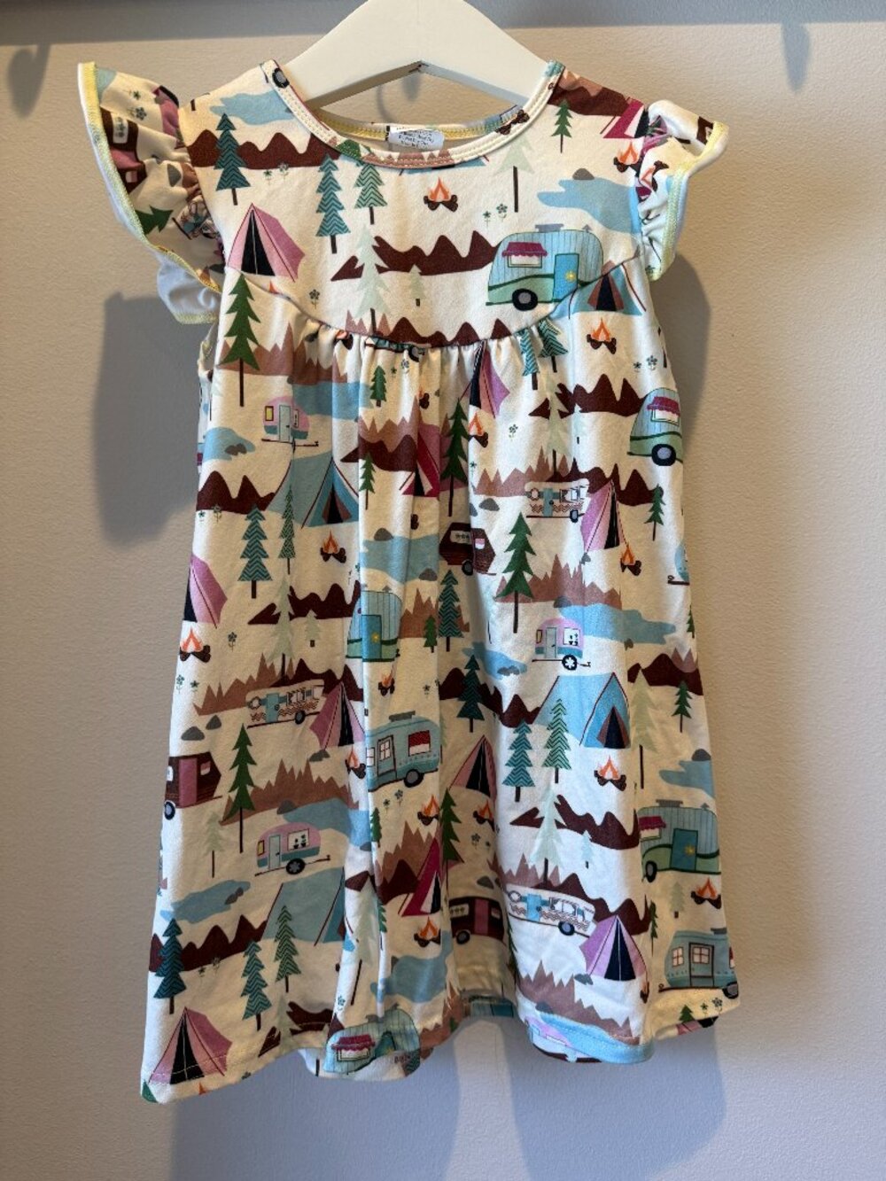 Handmade Etsy Custom Camping Print Flutter Sleeve Dress